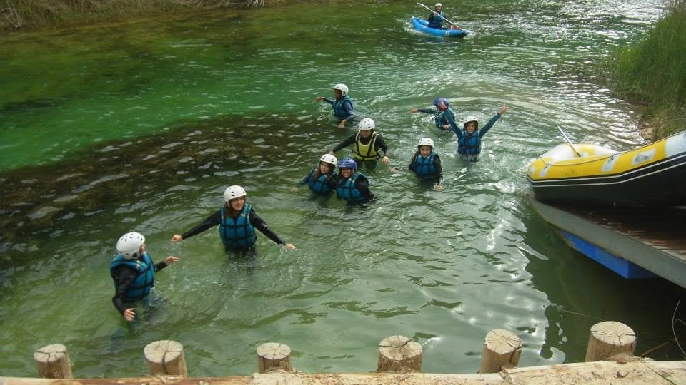 Chapuzón después del rafting