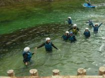 Chapuzón después del rafting